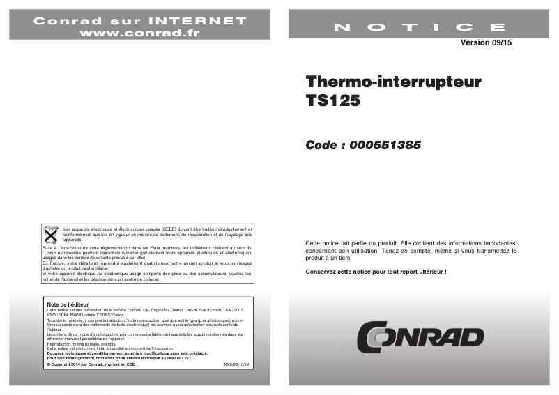 Page n°1 - Manuel utilisateur H-Tronic TS 125