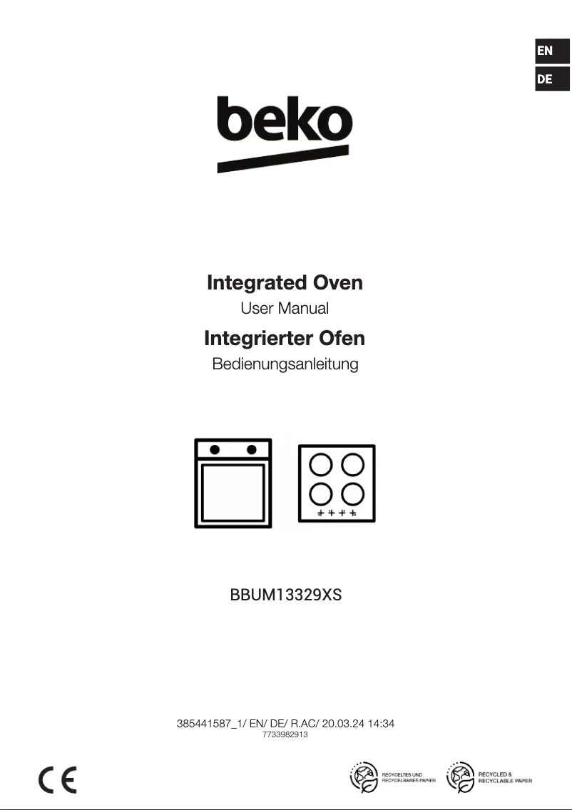 Page 1 de la notice Guide d'installation Beko BBUM13329XS