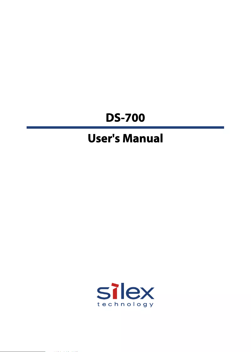 Page n°1 - Manuel utilisateur Silex DS-700