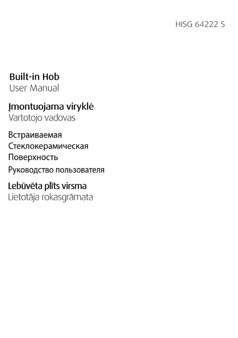 Page 1 de la notice Manuel utilisateur Beko HISG 64222 S