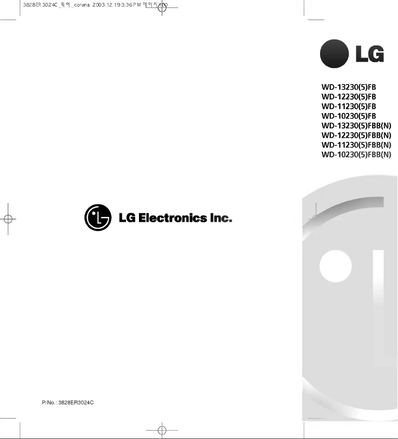 Page n°1 - Manuel utilisateur LG WD-12230FB