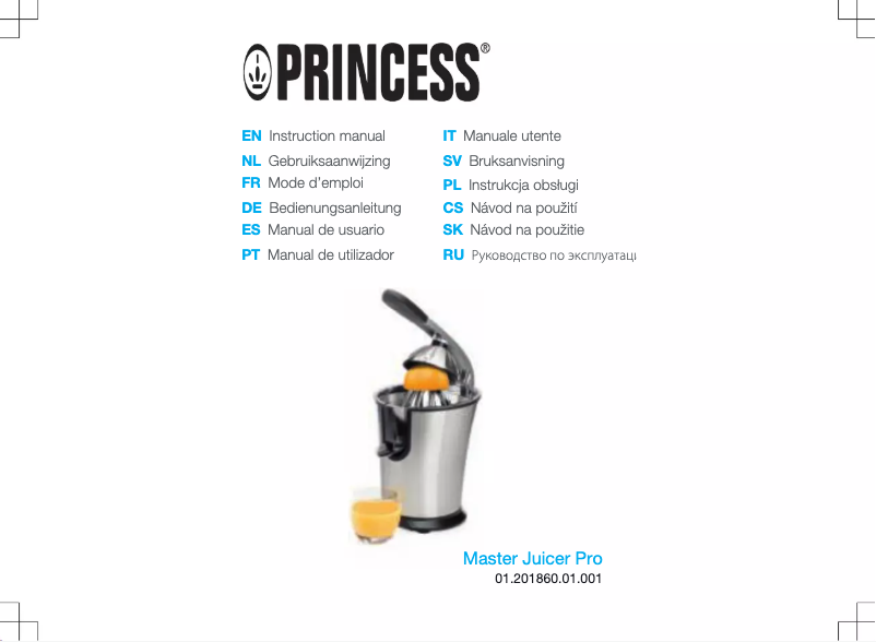 Image de la première page du manuel de l'appareil Master Juicer Pro 201860