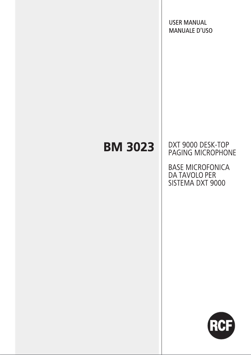 Página 1 del manual Manual de usuario RCF BM 3222