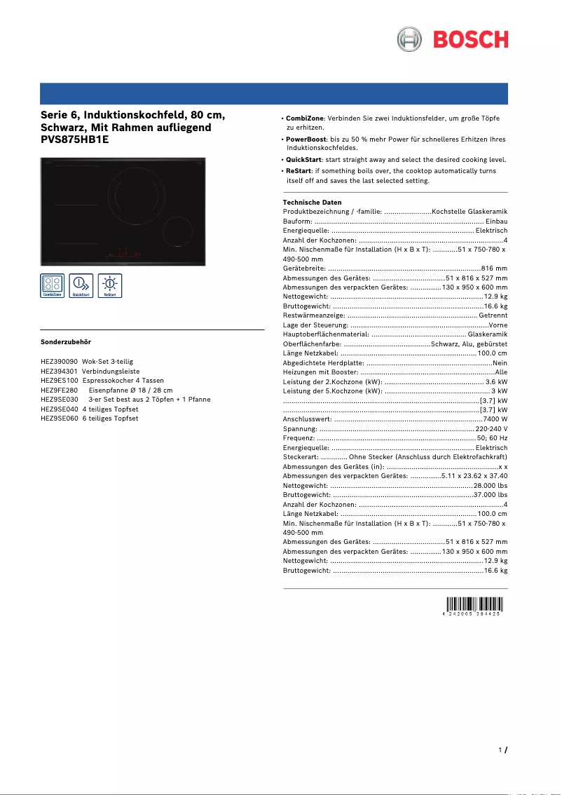 Image de la première page du manuel de l'appareil PVS875HB1E