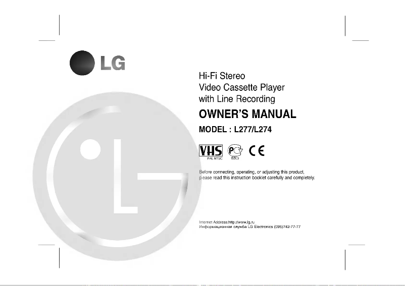 Page n°1 - Manuel utilisateur LG L274