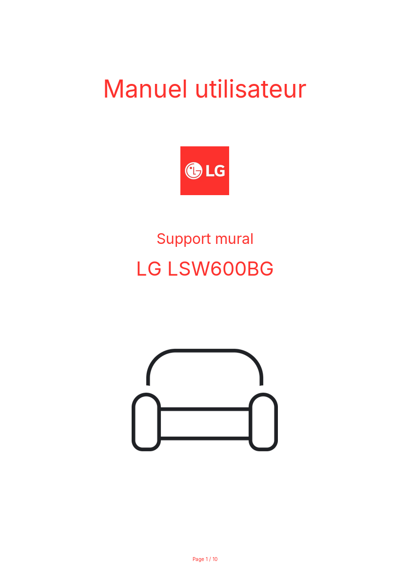 Page n°1 - Manuel utilisateur LG LSW600BG