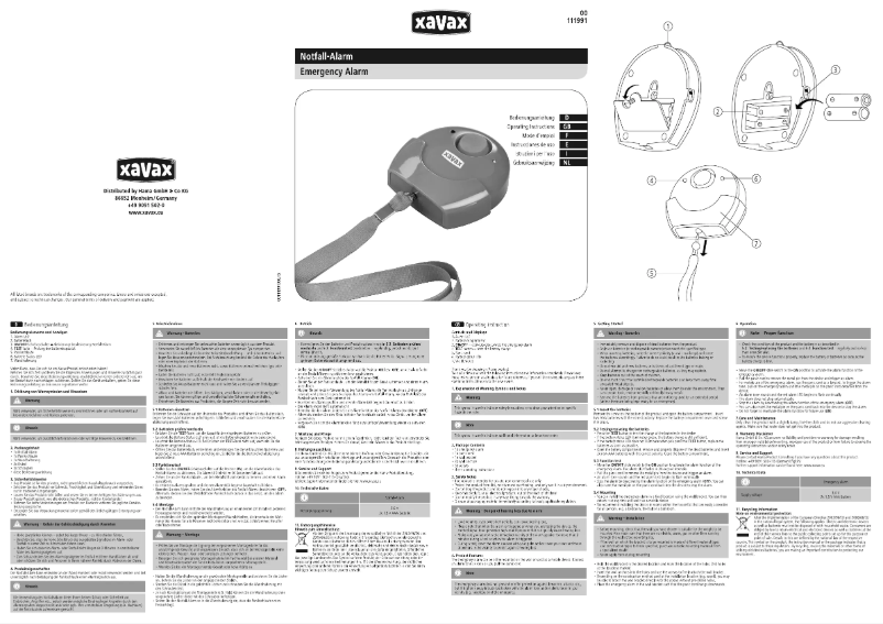 Page 1 de la notice Manuel utilisateur Xavax 00111991