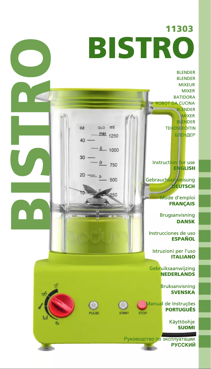 Página 1 del manual Manual de usuario Bodum Bistro 11303
