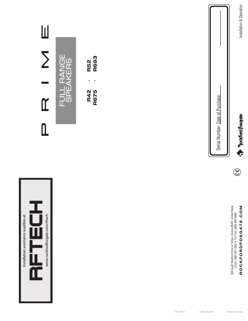 Page 1 de la notice Manuel utilisateur Rockford Fosgate Prime R14X2