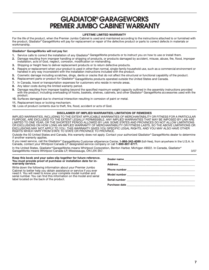 Page 1 de la notice Mode d'emploi Gladiator Ready-to-Assemble All-Season GearCloset