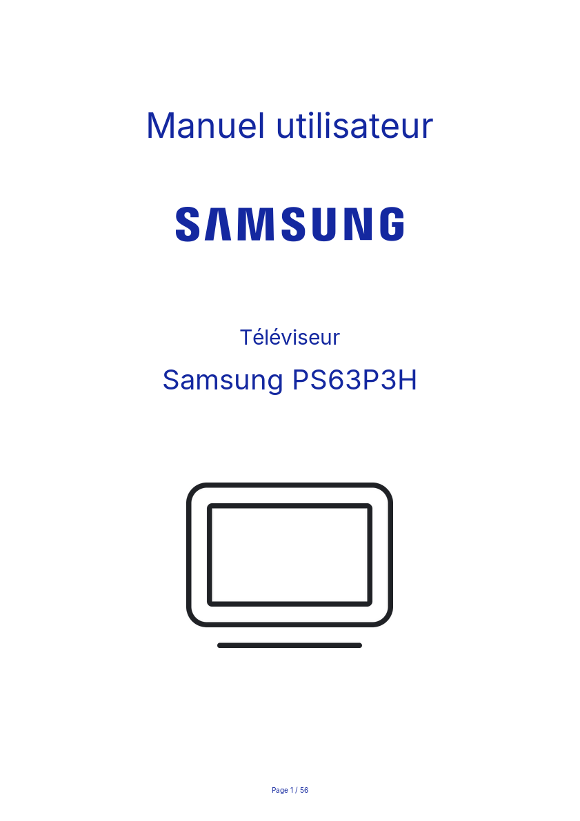 Page n°1 - Manuel utilisateur Samsung PS63P3H