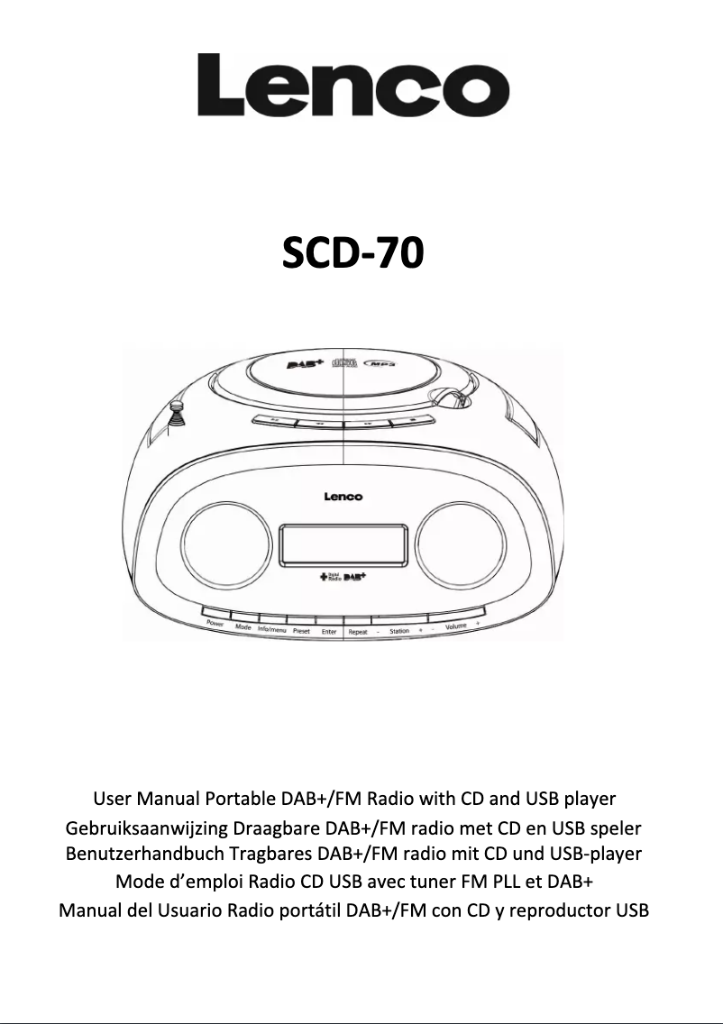 Página 1 del manual Manual de usuario Lenco SCD-70