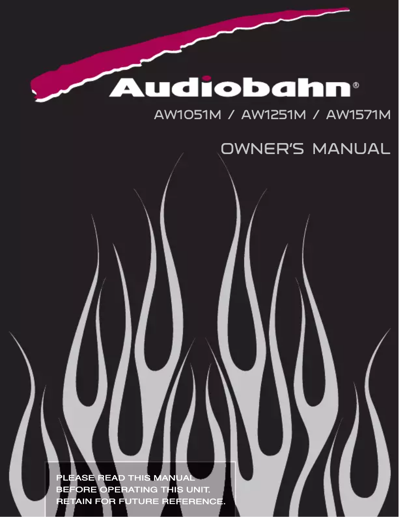 Page 1 de la notice Manuel utilisateur Audiobahn AW1051M