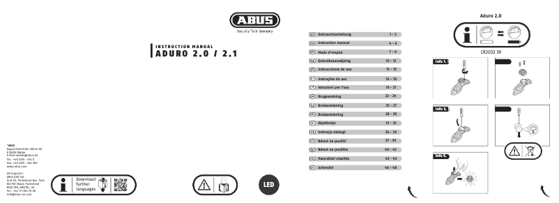 Página 1 del manual Manual de usuario Abus Aduro 2.0