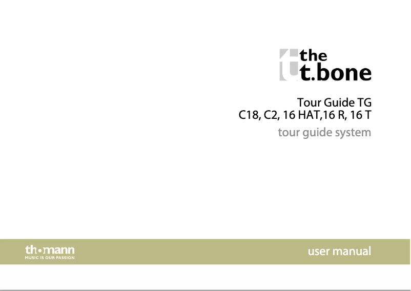 Page n°1 - Manuel utilisateur the t.bone Tour Guide TG C18