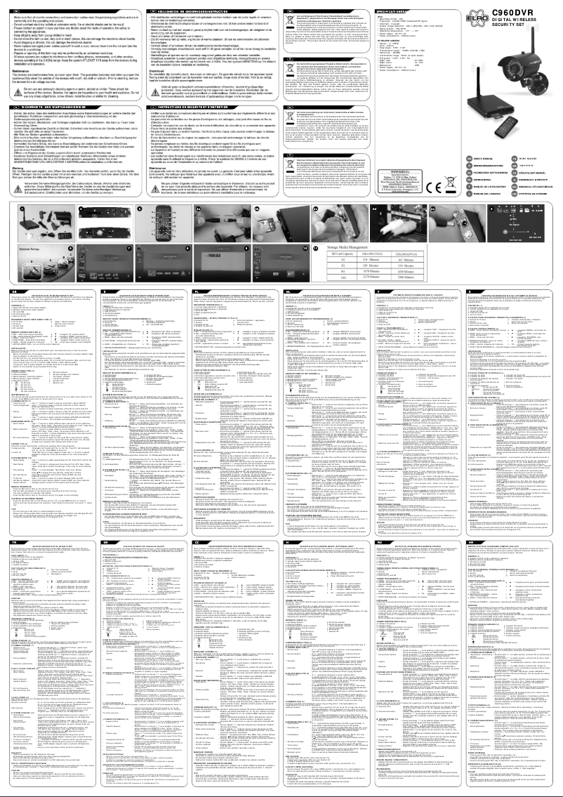Page n°1 - Manuel utilisateur Elro C960DVR