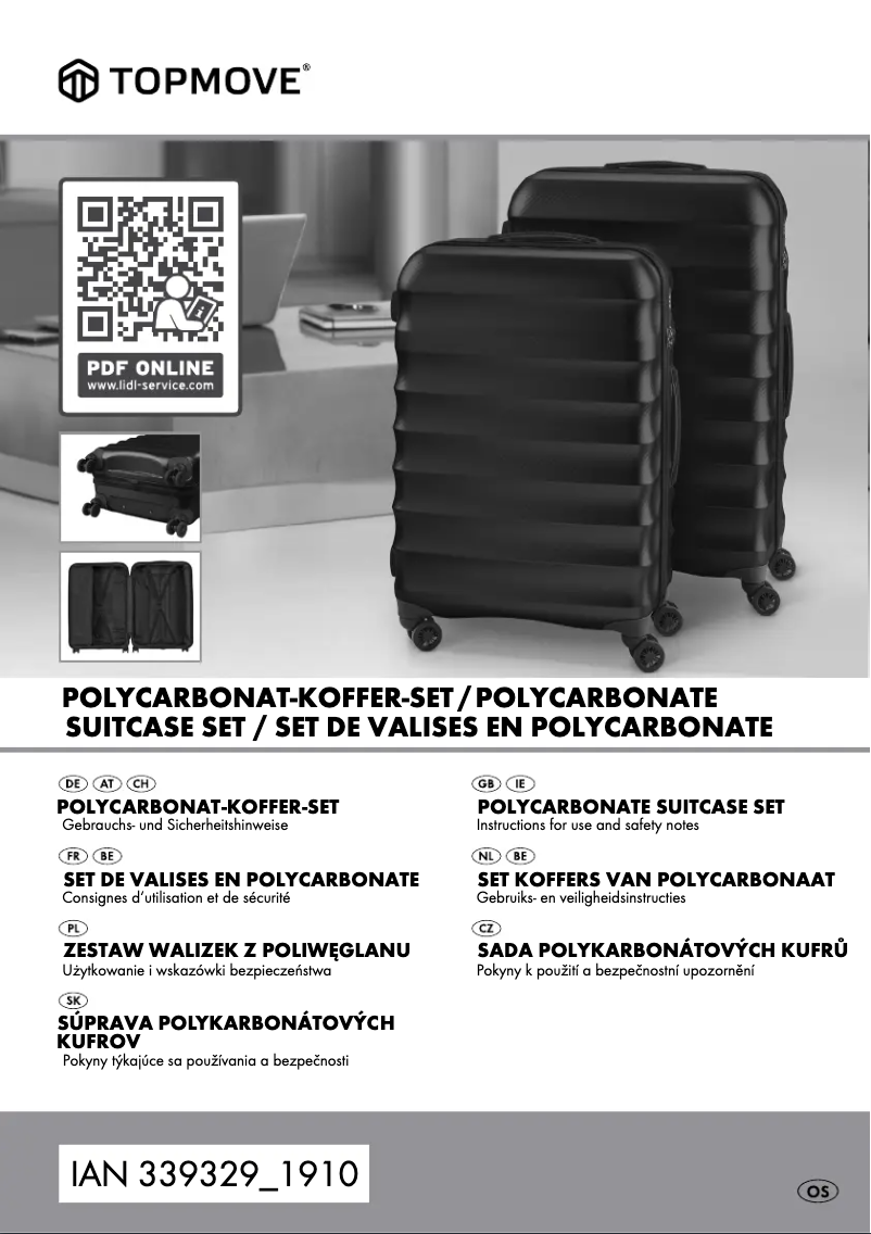 Page 1 de la notice Manuel utilisateur Topmove IAN 317343