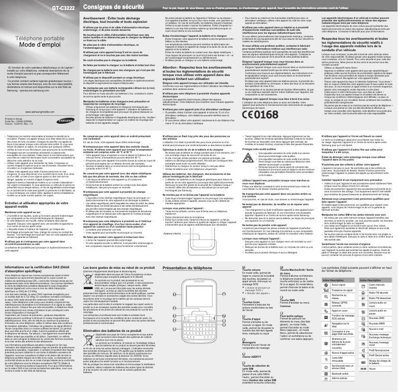Image de la première page du manuel de l'appareil Ch@t 322