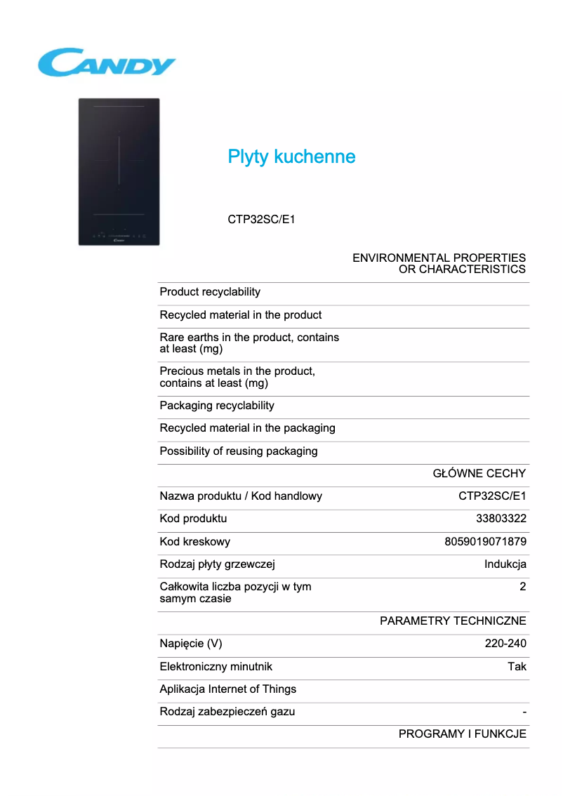 Image de la première page du manuel de l'appareil CTP32SC