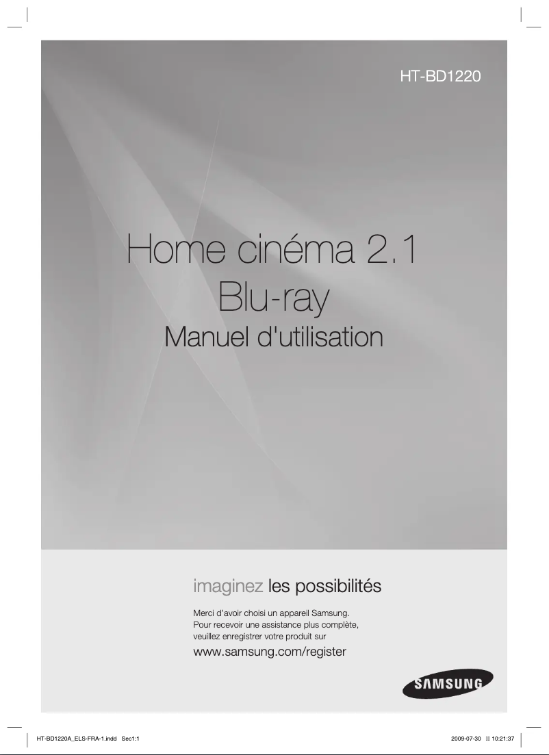Page n°1 - Manuel utilisateur Samsung HT-BD1220