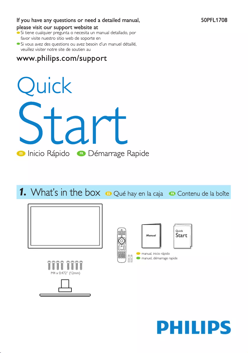 Page n°1 - Manuel utilisateur Philips 50PFL1708
