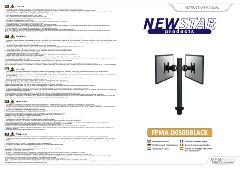 Page 1 de la notice Manuel utilisateur Newstar FPMA-D050D