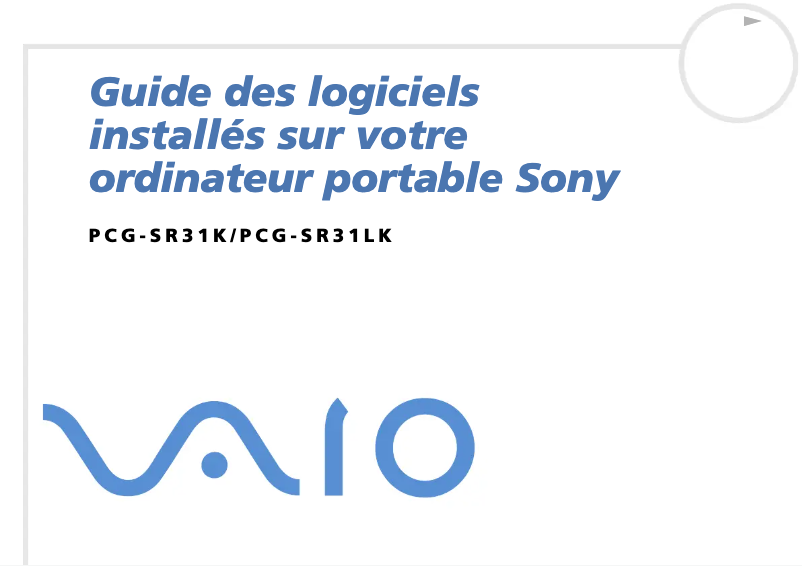 Page n°1 - Manuel utilisateur Sony Vaio PCG-SR31K