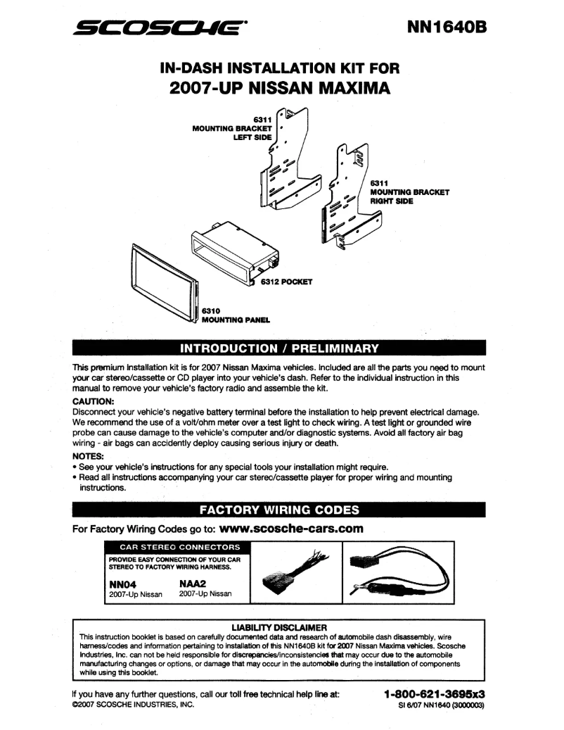 Page n°1 - Manuel utilisateur Scosche NN1640B