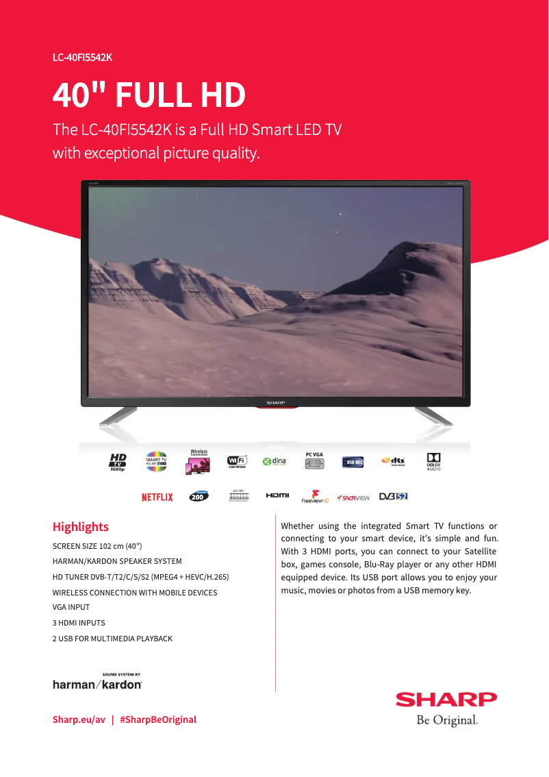 Page n°1 - Manuel utilisateur Sharp Aquos LC-40FI5542K