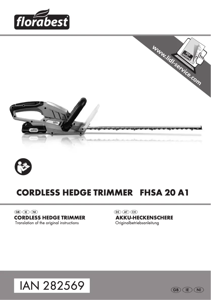 Page 1 de la notice Manuel utilisateur Florabest FHSA 20 A1