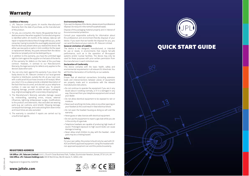 Page 1 de la notice Manuel utilisateur JPL Commander-PB V2