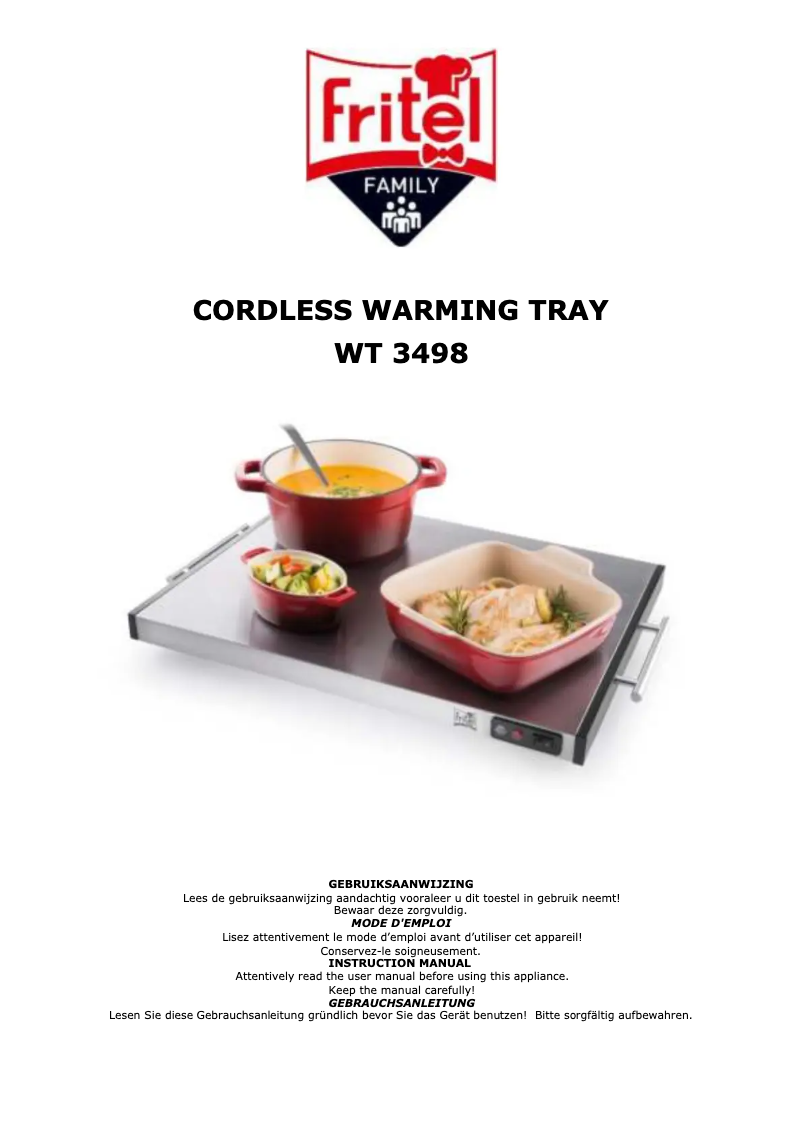 Page 1 de la notice Manuel utilisateur Fritel WT 3498 XXL