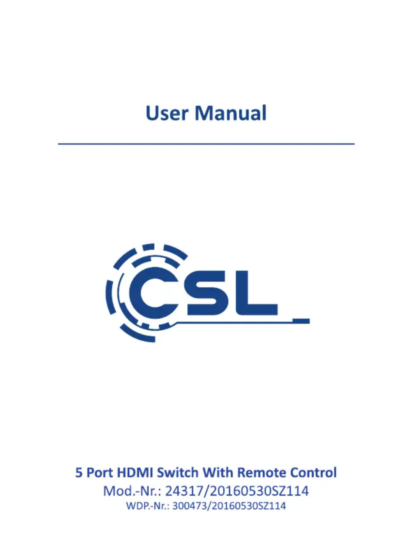 Page n°1 - Manuel utilisateur CSL 300473
