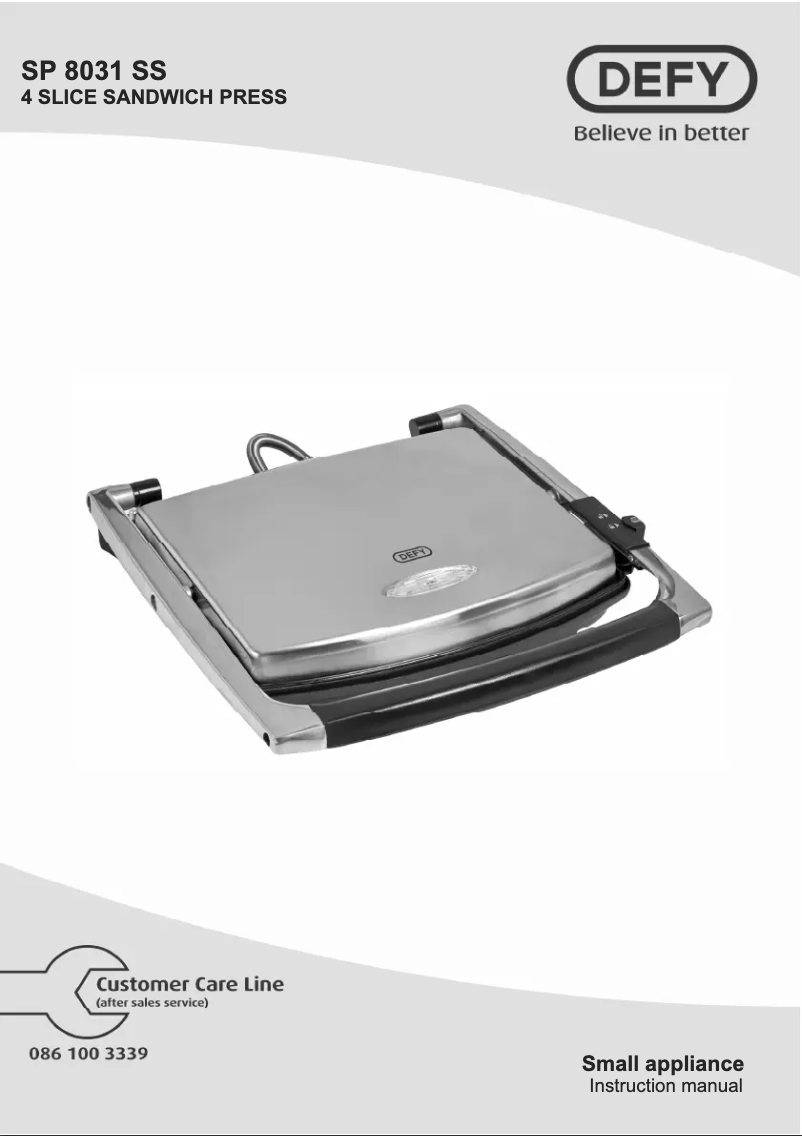 Page n°1 - Manuel utilisateur Defy SP 8031 SS