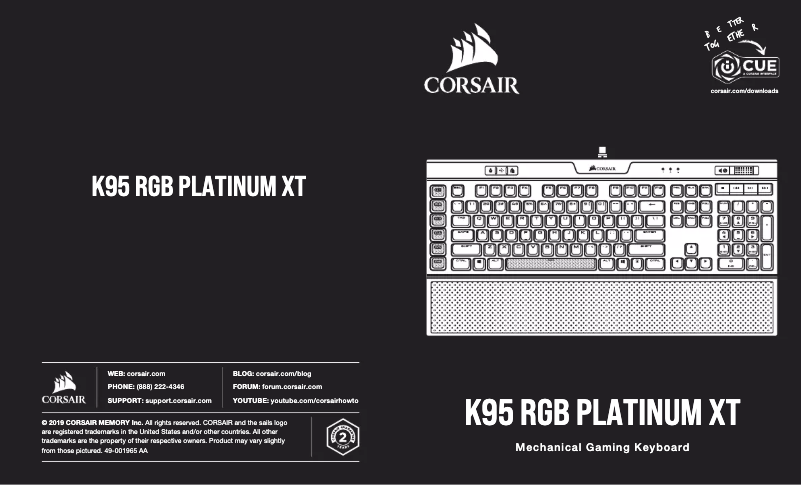 Page 1 de la notice Manuel utilisateur Corsair Gaming K95 RGB