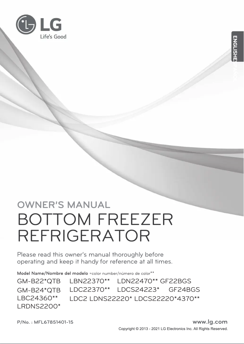 Page n°1 - Manuel utilisateur LG LBC24360ST