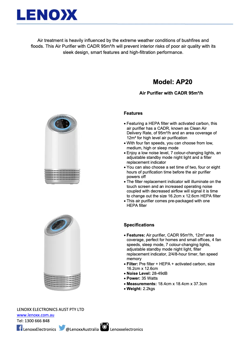 Page 1 de la notice Manuel utilisateur Hacienda AP20
