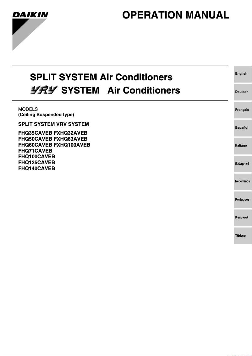 Página 1 del manual Manual de usuario Daikin FHQ71CAVEB