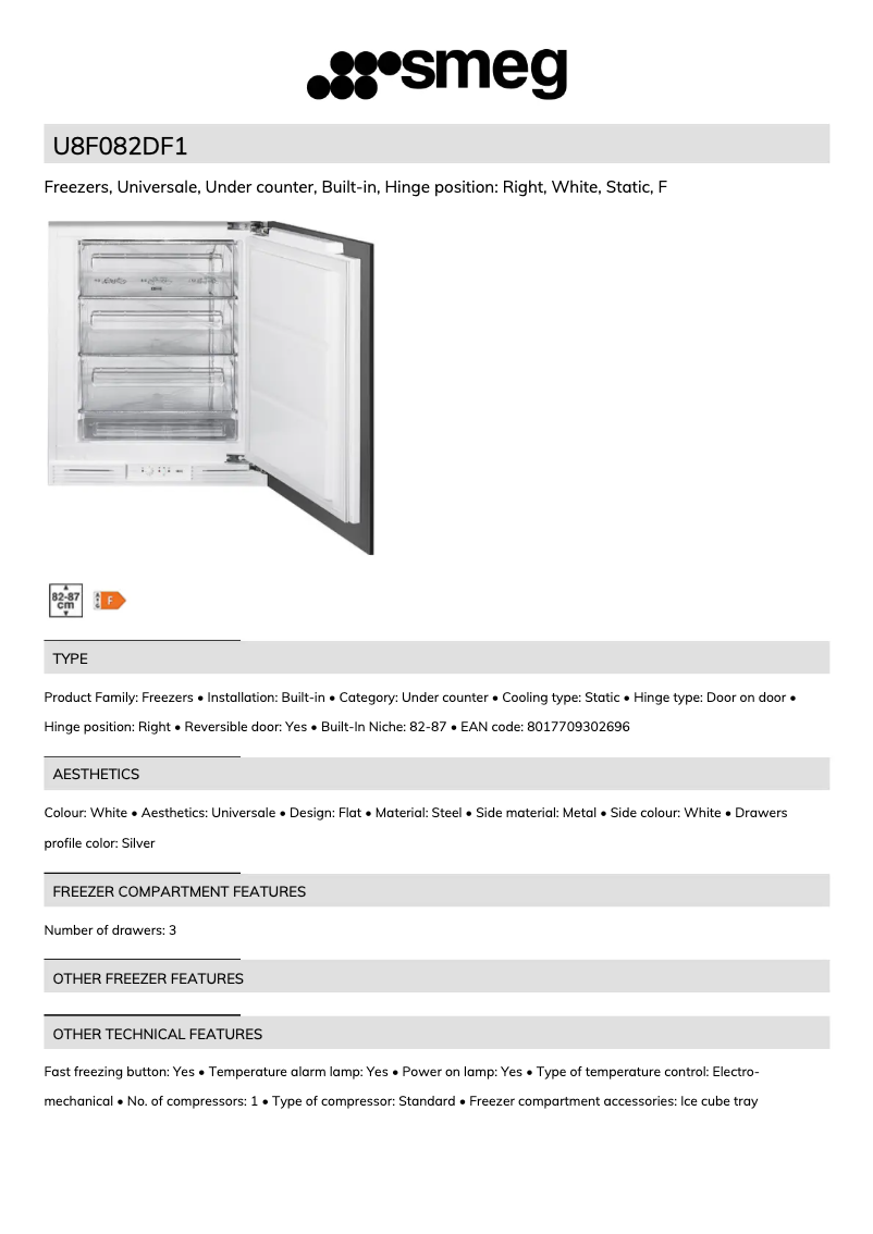 Page n°1 - Brochure Smeg U8F082DF1