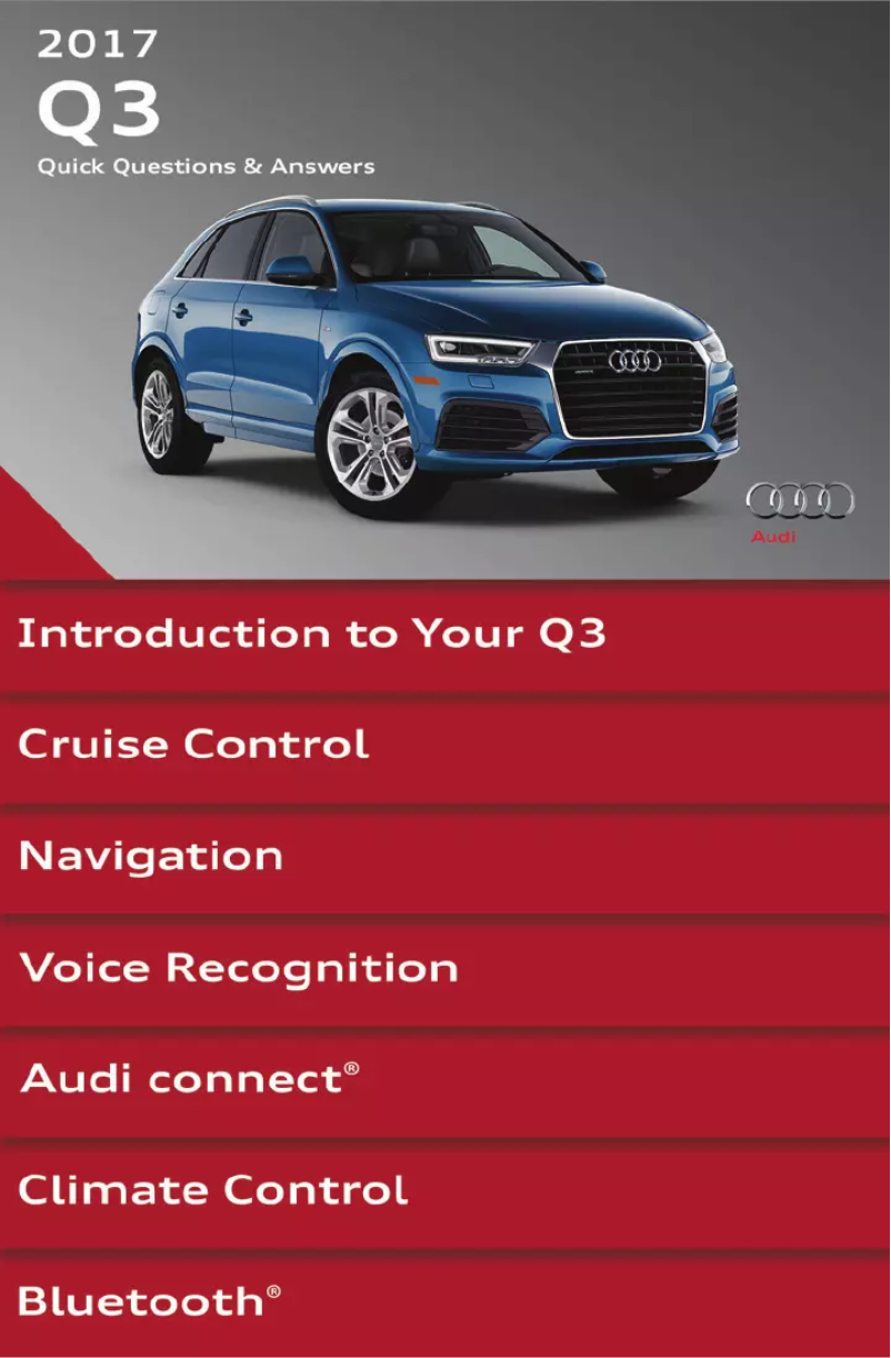 Page 1 de la notice Manuel utilisateur Audi Q3 (2017)