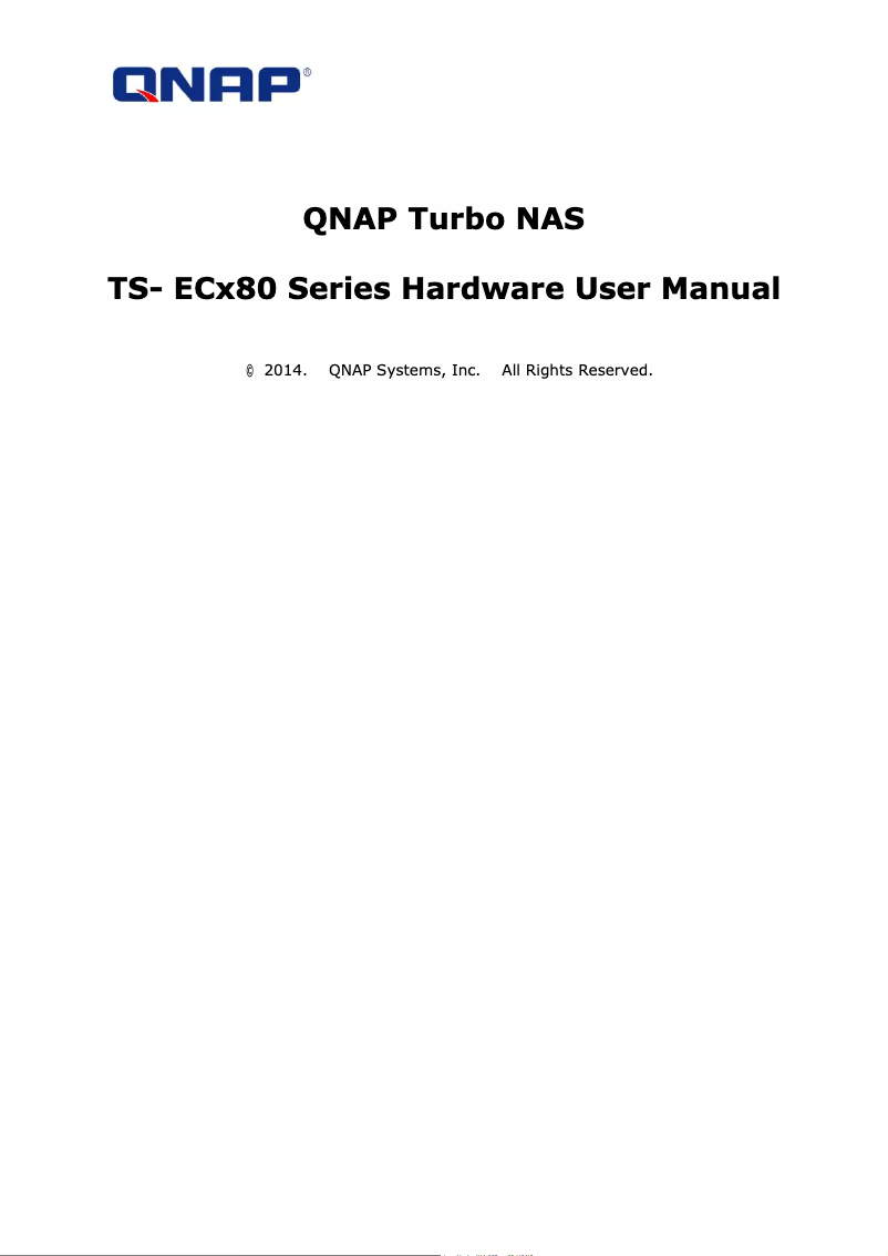 Page n°1 - Manuel utilisateur QNAP TS-EC1080
