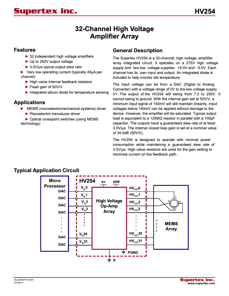 Página 1 del manual Manual de usuario Microchip HV254