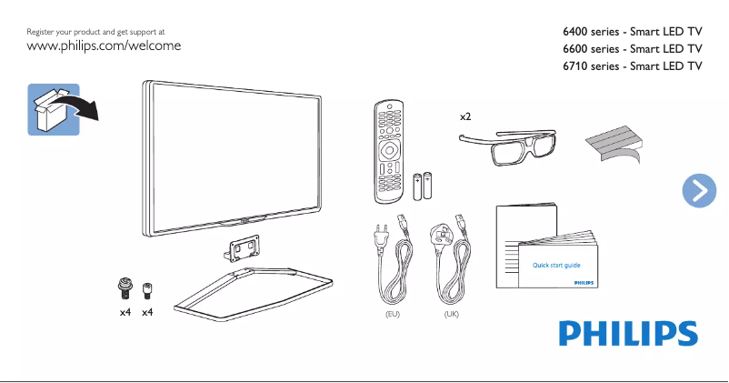 Page 1 de la notice Guide de démarrage rapide Philips 6600 series 40PFS6609