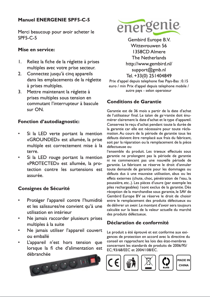 Image de la première page du manuel de l'appareil SPF5-C-5