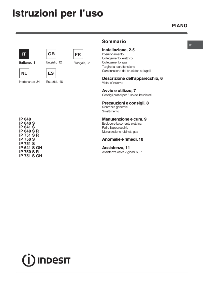 Image de la première page du manuel de l'appareil IP 751 S (IX) GH