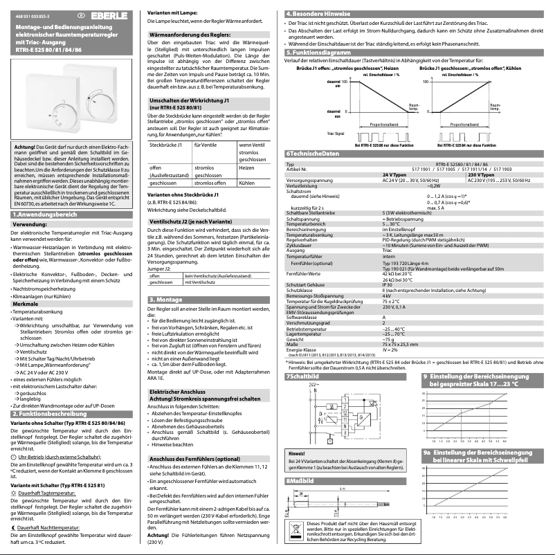 Image de la première page du manuel de l'appareil RTRT-E 52580