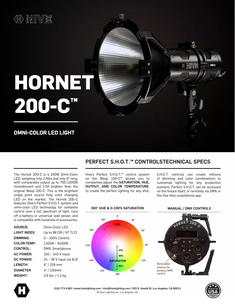 Image de la première page du manuel de l'appareil Hornet 200-C