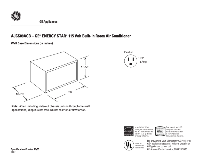 Image de la première page du manuel de l'appareil AJCS08ACB