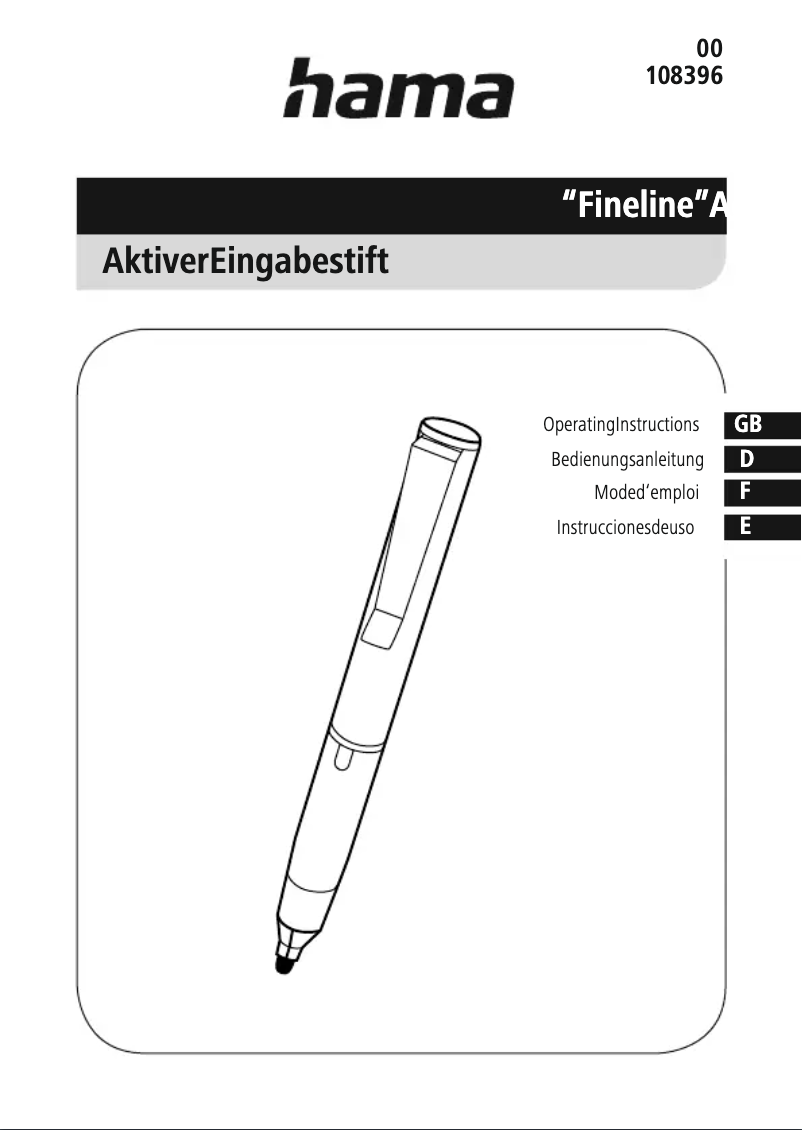 Page 1 de la notice Manuel utilisateur Hama Active Fineline 00108396
