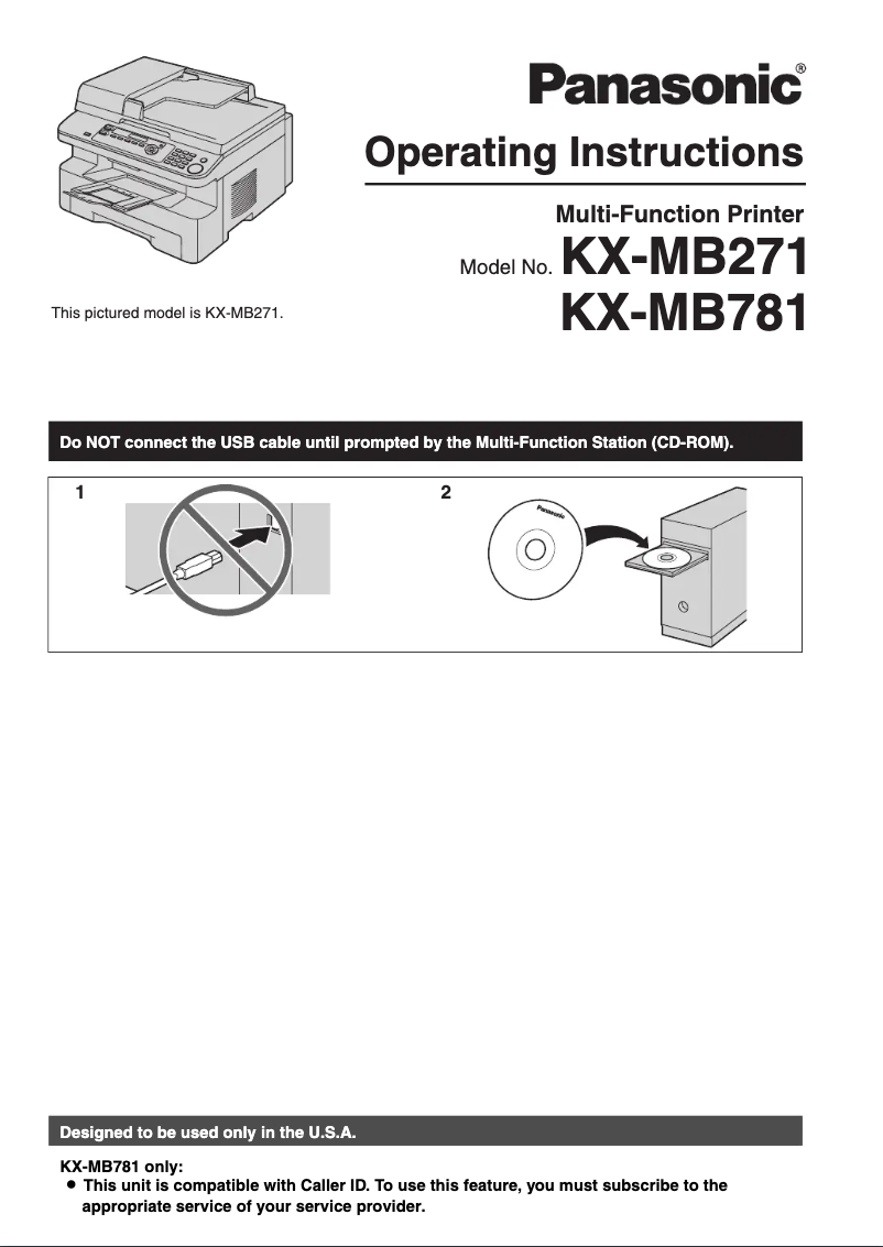 Image de la première page du manuel de l'appareil KX-MB781